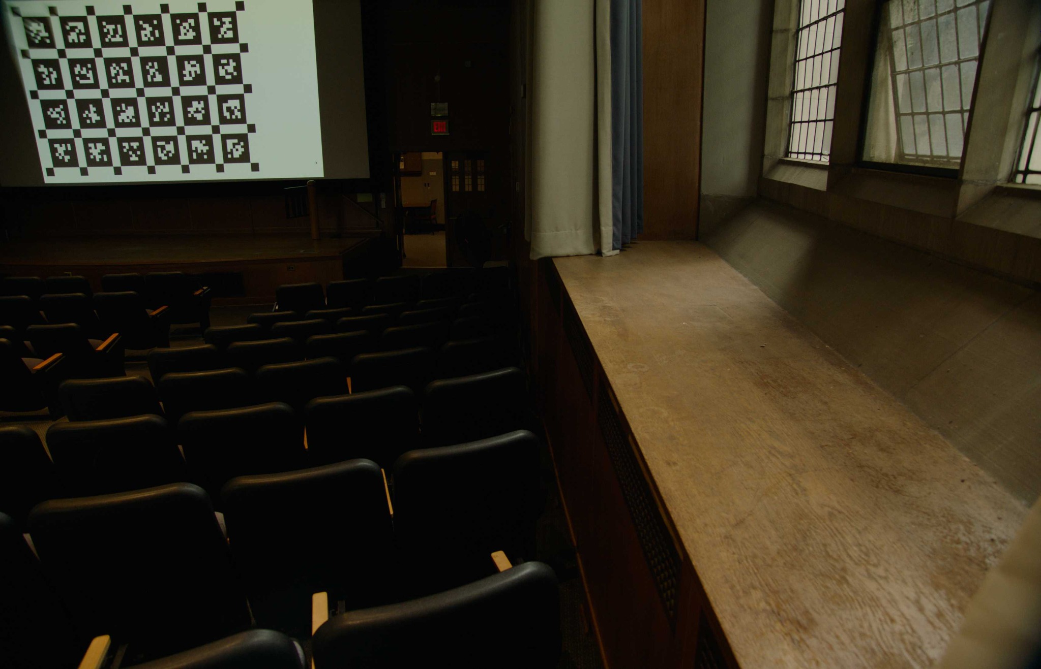 Projected AprilGrid viewed from a fourth lecture-hall camera position