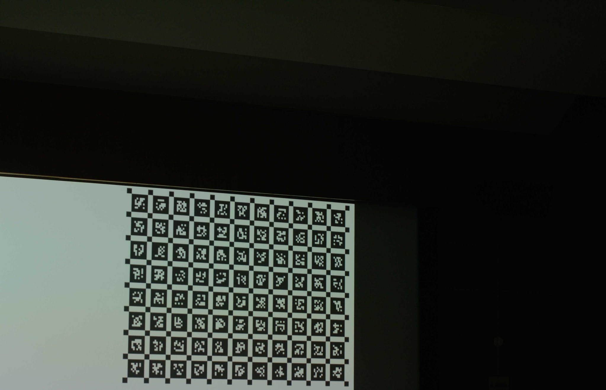 Projected AprilGrid viewed from one lecture-hall camera position