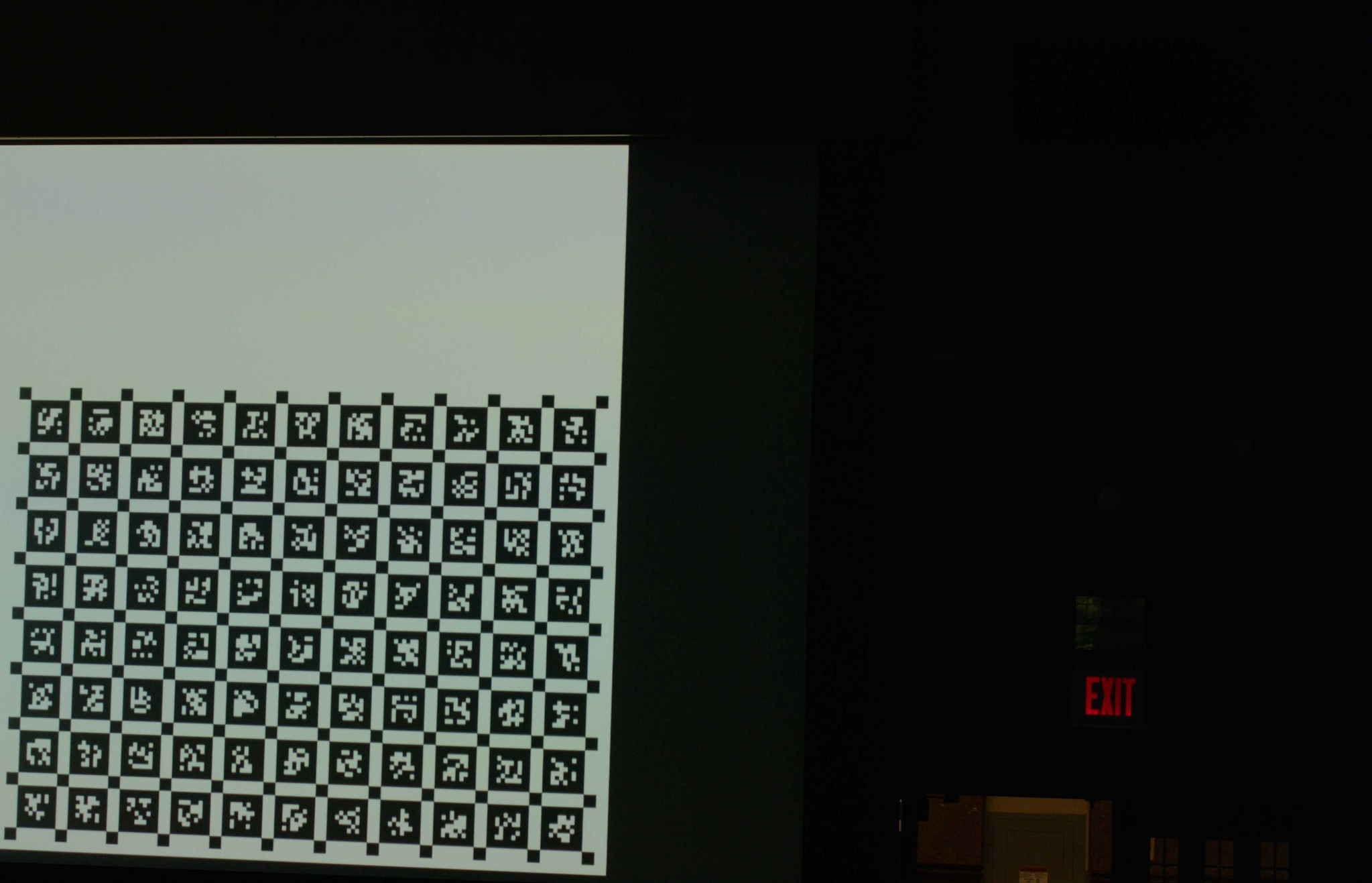 Projected AprilGrid viewed from a second lecture-hall camera position